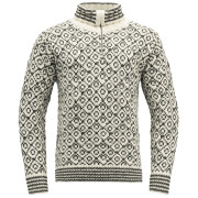 Trui Devold Svalbard Wool Zip Neck wit/grijs OFFWHITE/ANTHRACITE
