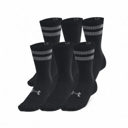 Sokkenset Under Armour Essential 6Pk Crew zwart Black/Black/Castlerock