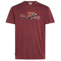 Thermoshirt heren Icebreaker Men Merino 150 Tech Lite SS Tee Transportage bordeauxrood Port