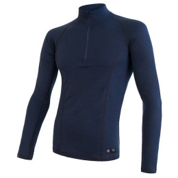 Thermoshirt heren Sensor Merino DF zip blauw DeepBlue