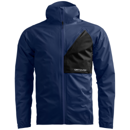 Waterdichte herenjas Ortovox Trace 2.5L Jacket M blauw/zwart Blue Nunatak