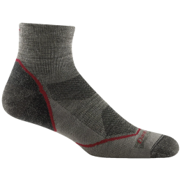 Enkelsokken heren Darn Tough Light Hiker 1/4 Lightweight With Cushion grijs taupe