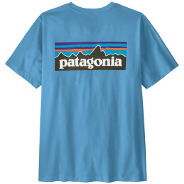 T-shirt heren Patagonia P-6 Logo T-Shirt lichtblauw Shore Blue