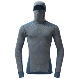 Thermovest heren Devold Reverso Merino Hoodie Man blauw Griffin