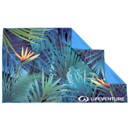 Sneldrogende handdoek LifeVenture Plážová osuška Printed SoftFibre Trek Towel blauw/groen Tropical