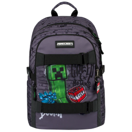 Schoolrugzak Baagl Skate grijs/groen Minecraft TNT