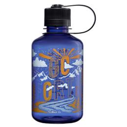 Fles Nalgene Narrow Mouth Wild Expressions 500 ml blauw Denim 'Go Forth'