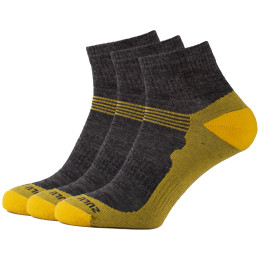 Sokken Zulu Merino Lite 3 pack grijs/geel grey/yellow