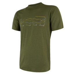 T-shirt heren Sensor Merino Wool Active PT Track (short sleeve) donkergroen Safari