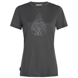 T-shirt dames Icebreaker Women Merino 150 Tech Lite SS Tee Hike Path grijs Obsidian