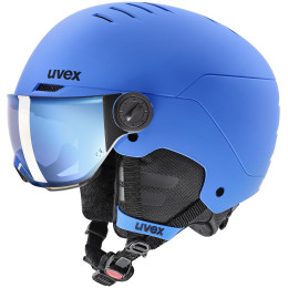 Skihelm kinderen Uvex Rocket Jr. Visor blauw blue mat