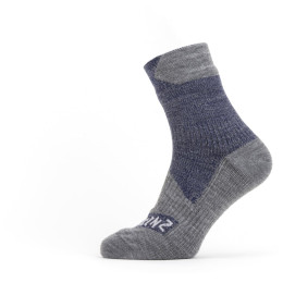 Waterdichte sokken SealSkinz Bircham grijs/blauw Navy Blue/Grey Marl