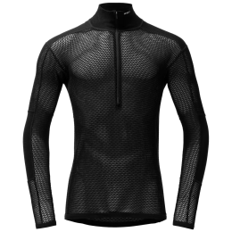 Thermoshirt heren Devold Wool Mesh Pro Zip Neck Man zwart Black