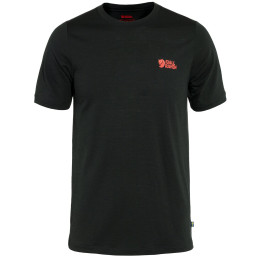 T-shirt heren Fjällräven Abisko Wool Logo SS M zwart Black