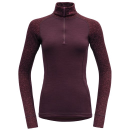 Functioneel T-shirt dames Devold Duo Active Merino 205 Z.Neck rood Port
