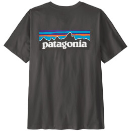 T-shirt heren Patagonia P-6 Logo T-Shirt zwart Ink Black
