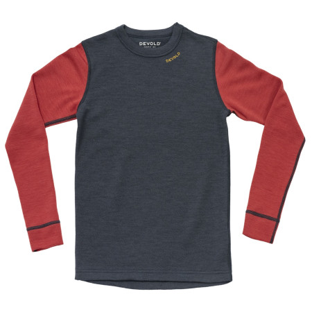 Thermoshirt kinderen Devold Expedition Merino Shirt Jr blauw/rood NIGHT/BEAUTY