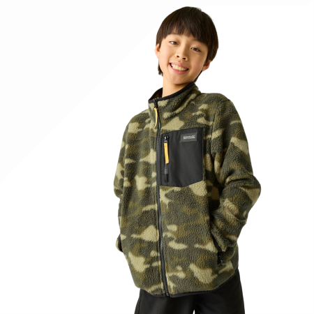 Fleecevest kinderen Regatta Junior Frankie Warm Fleece Bark Green Camo