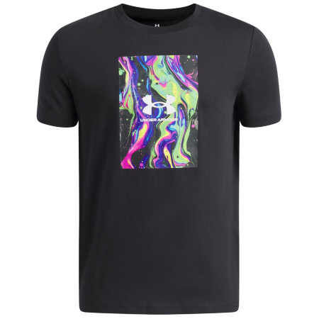 Thermoshirt kinderen Under Armour UA B Multi Color Photo SS Black zwart/wit Black / / White