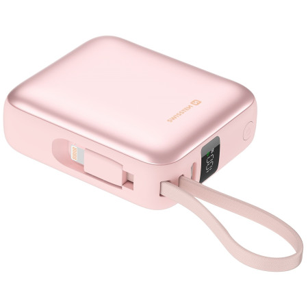 Powerbank Swissten Space 10000 mAh USB-C + Lightning roze růžová