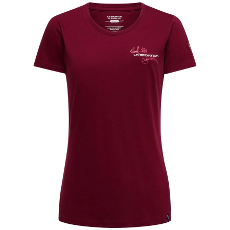 T-shirt dames La Sportiva Climb Flower T-Shirt W rood Redwood/Azalea