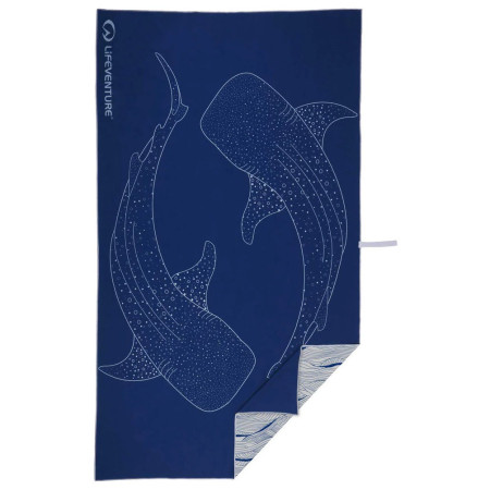 Sneldrogende handdoek LifeVenture SoftFibre Trek Towel donkerblauw Whale Shark